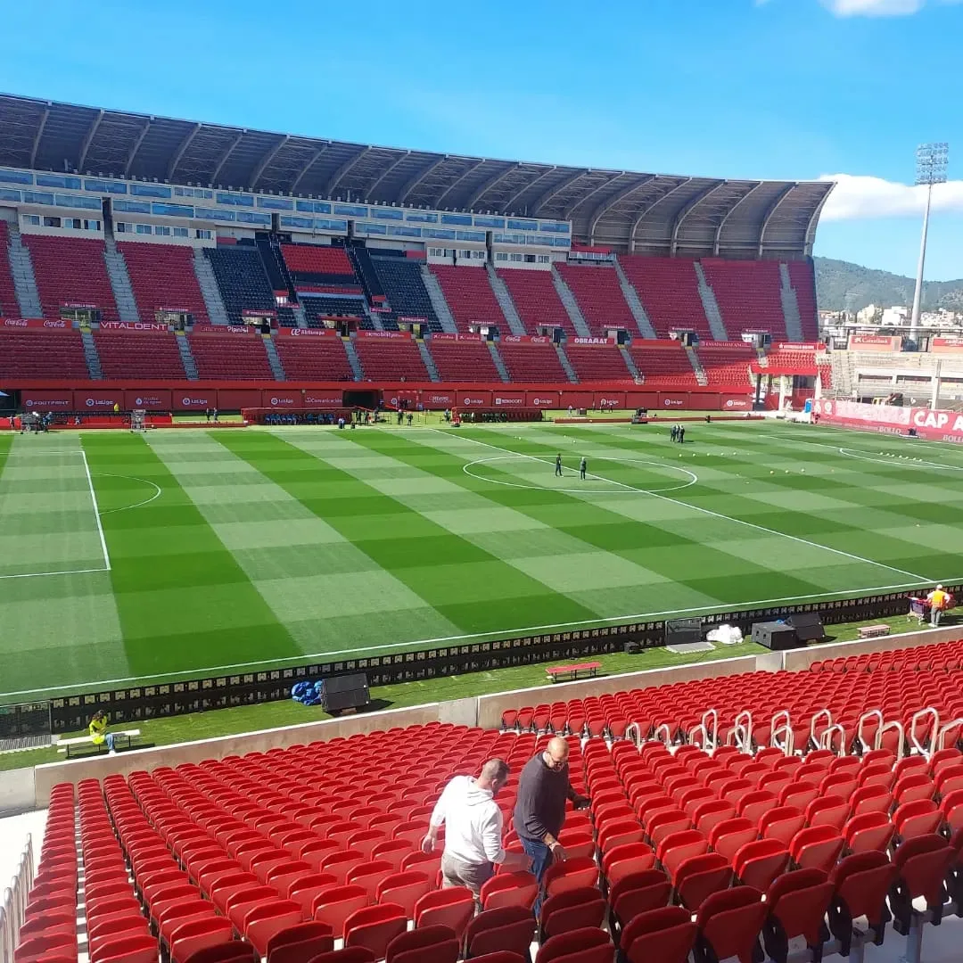 Vista panorámica del campo del Son Moix vacío antes del partido entre el Mallorca y la Real Sociedad